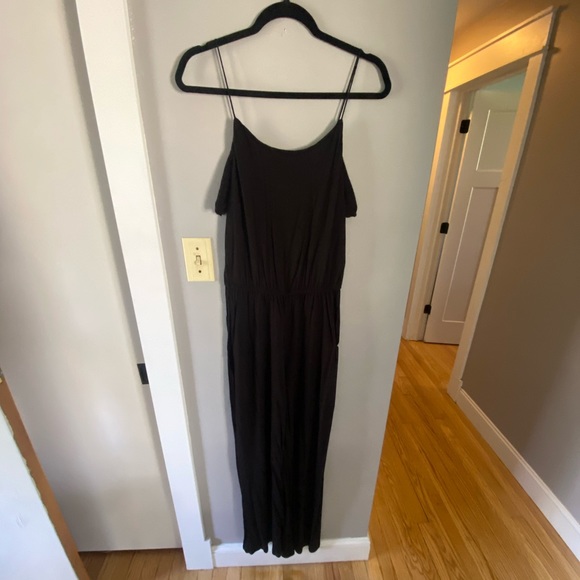 All black wide leg jumpsuit - Picture 2 of 4